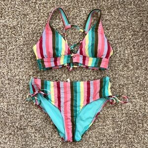 Gibson Latimer Colorful Striped Bikini Set
